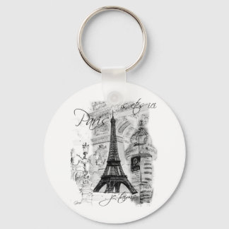 Paris Eiffel Tower Französisch Szene Collage Schlüsselanhänger