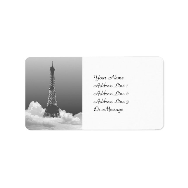 Paris Eiffel Tower Geschenk Tag Name Adresse Label Adressaufkleber (Vorne)