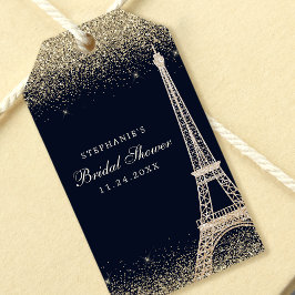 Paris Eiffel Tower Gold Sparkone Brautparty Geschenkanhänger