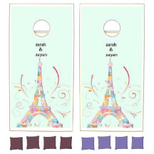 Paris Eiffel Tower Hochzeitsspiel Cornhole Set
