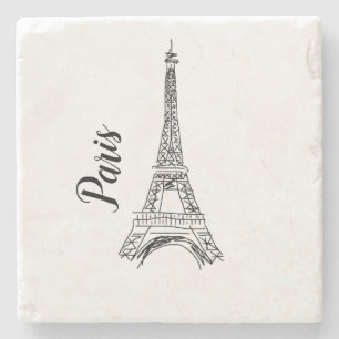 Paris Eiffel Tower Illustration Stone Untersetzer
