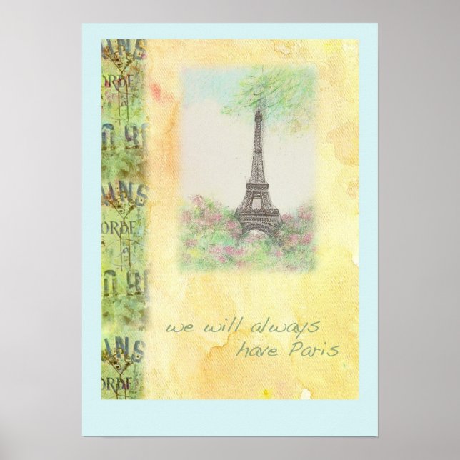 Paris Eiffel Tower illustriert POSTER (Vorne)