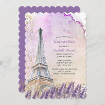 Paris Eiffel Tower Lavender Quinceanera