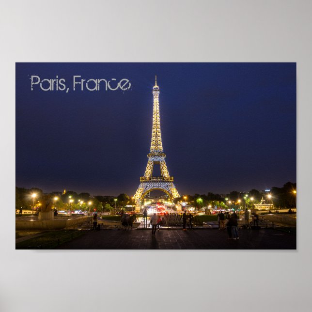Paris Eiffel Tower Night Lights Poster (Vorne)