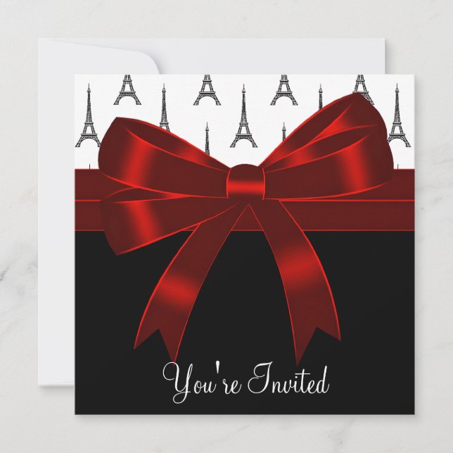 Paris Eiffel Tower Party Einladung (Vorderseite)
