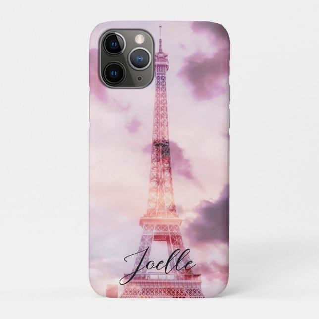 Paris Eiffel Tower Personalisierter Typ Foto Case-Mate iPhone Hülle (Rückseite)