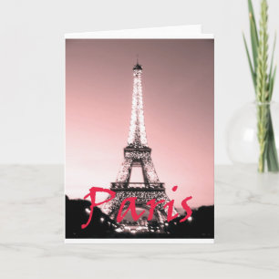 Paris Eiffel Tower Pink Karte