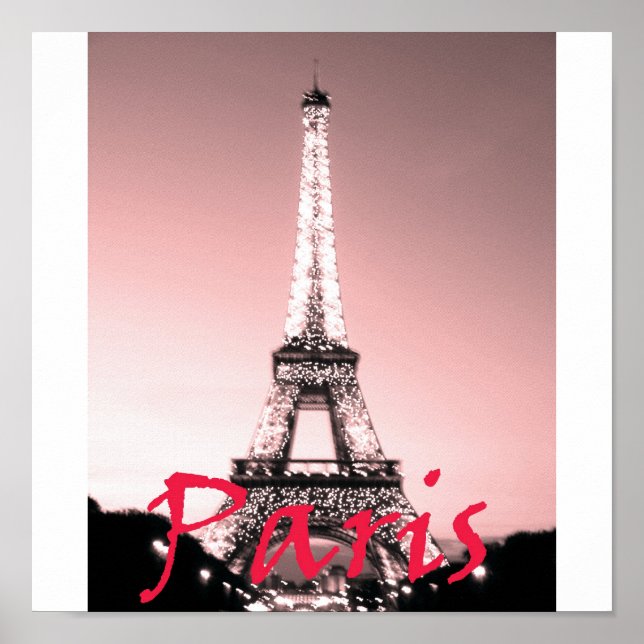 Paris Eiffel Tower Pink Poster (Vorne)