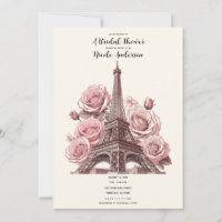 Paris Eiffel Tower & Pink Roses Brautparty