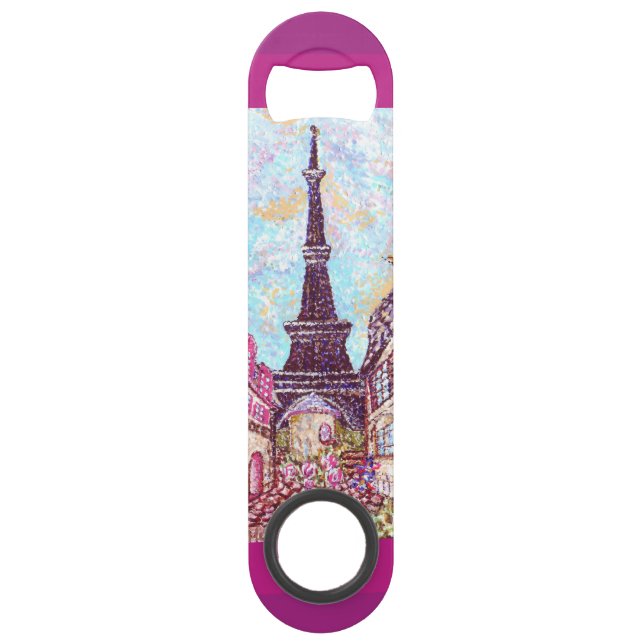 Paris Eiffel Tower Pointillism speed bottle opener Flaschenöffner (Vorderseite)