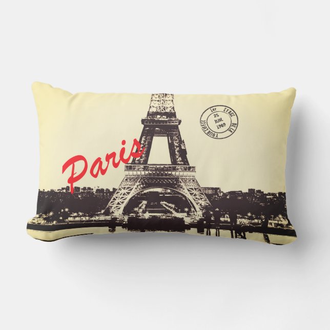 Paris Eiffel Tower Poster Kissen Für Draußen (Vorderseite)