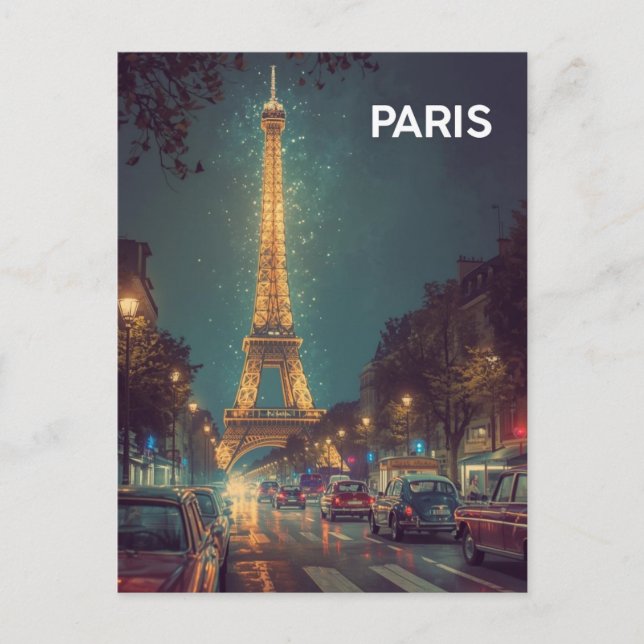 Paris Eiffel Tower Postkarte (Vorderseite)