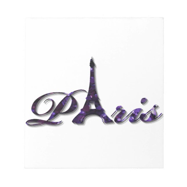 Paris Eiffel Tower Sequin Glitzer Sparkle Notizblock (Vorderseite)