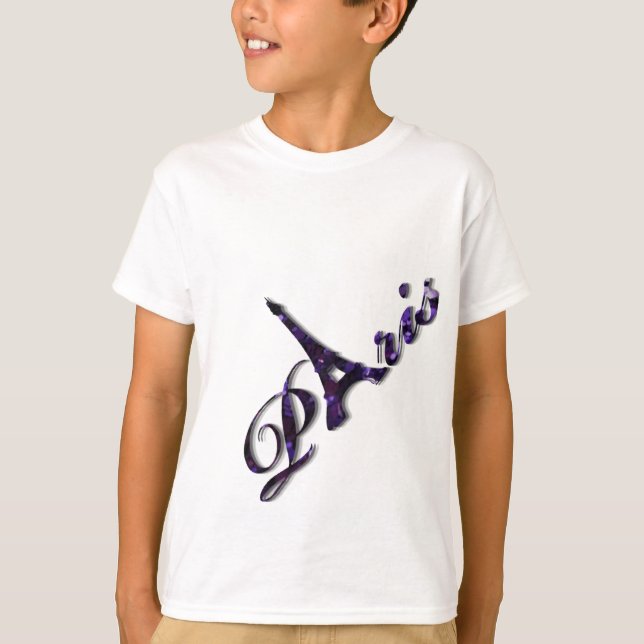 Paris Eiffel Tower Sequin Glitzer Sparkle T-Shirt (Vorderseite)