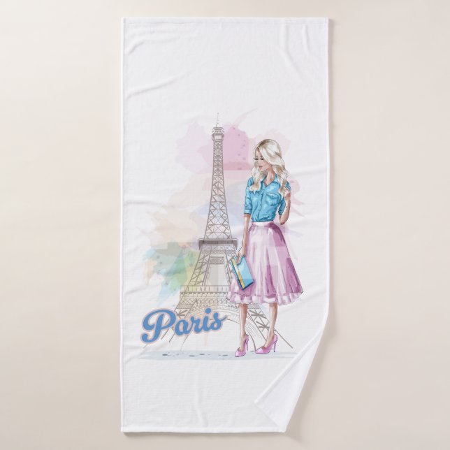 Paris Eiffel Tower sightseeing Badehandtuch (Badehandtuch)