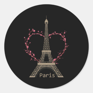 Paris Eiffel Tower The Sign Of Love France Parisia Runder Aufkleber
