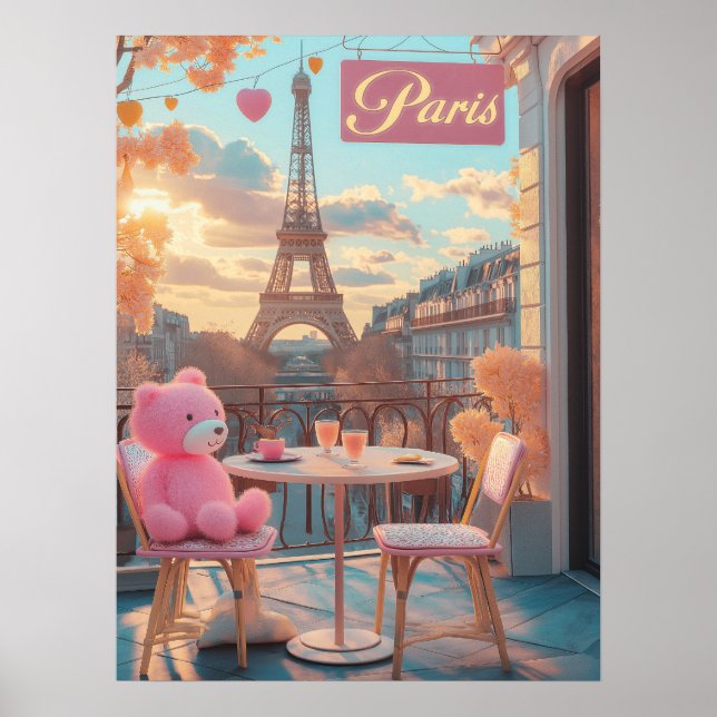 Paris - Eiffel Tower Travel Poster (Vorne)