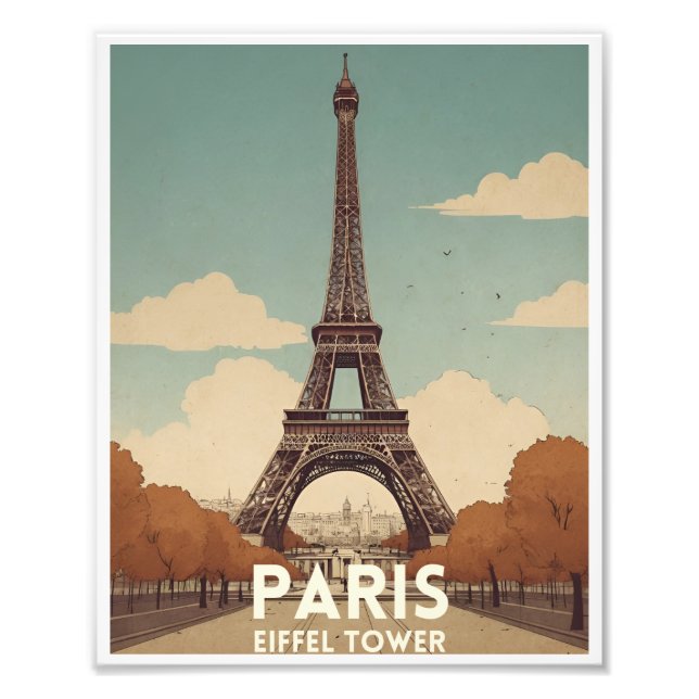 Paris Eiffel Tower Travel Poster | Vintage Poster (Vorne)