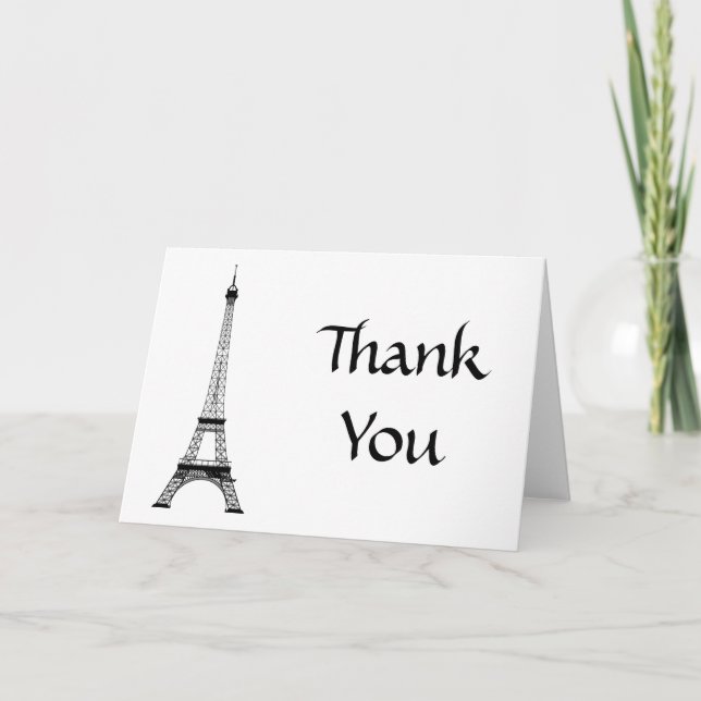 Paris Eiffel Tower Vielen Dank Dankeskarte (Vorderseite)