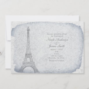 Paris Eiffel Tower Vintage Hochzeit Einladungen