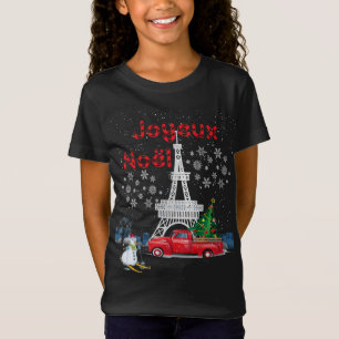 Paris Eiffel Tower Weihnachtsbaum Red Truck T-Shirt