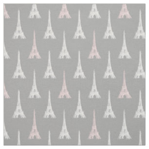 Paris Eiffel Turm Pink Grau Stoff