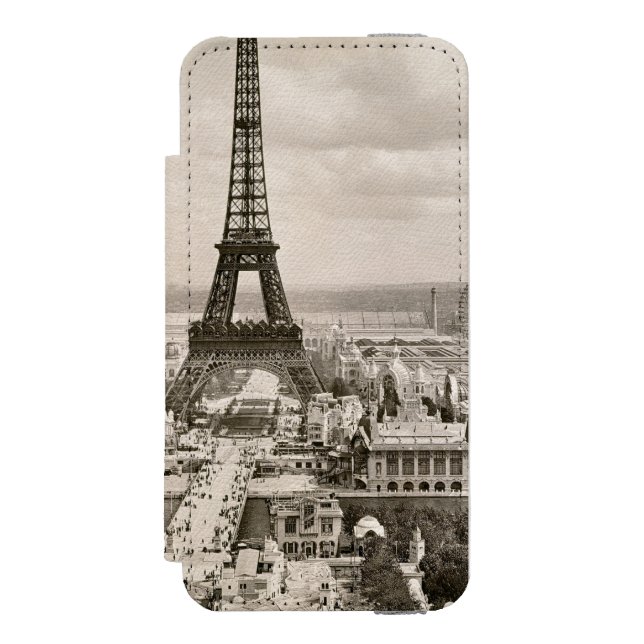 Paris: Eiffelturm, 1900 Incipio iPhone Geldbeutel-Hülle (Folio Vorderseite)
