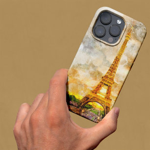 Paris Eiffelturm Aquarell Sonnenuntergang Kunst Dr Case-Mate iPhone Hülle