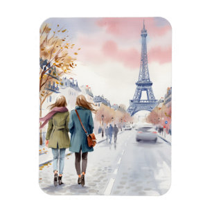 Paris Eiffelturm Aquarell-Wandkunst Magnet