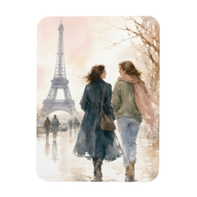 Paris Eiffelturm Aquarell-Wandkunst Magnet (Vertikal)