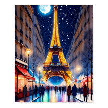 Paris Eiffelturm auf dem Nachtposter