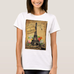 Paris-Eiffelturm-Baumwollt-shirt Spitze T-Shirt