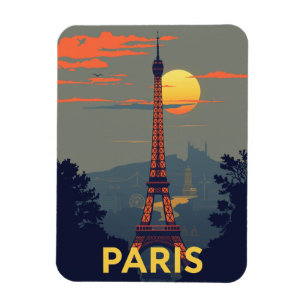 Paris Eiffelturm bei Sonnenuntergang Vintage Frank Magnet