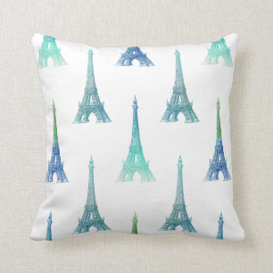 Paris Eiffelturm Blau Grüne Wurfkissen Kissen