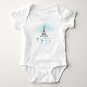 Paris Eiffelturm Bonjour Bébé Baby-Body Baby Strampler