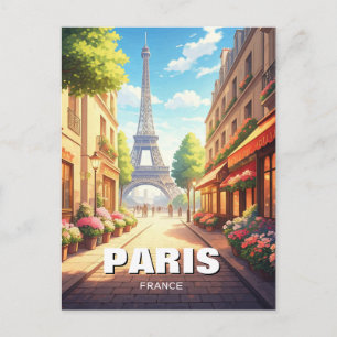 Paris Eiffelturm Cafes Postkarte