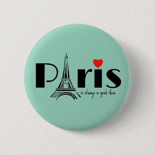 Paris Eiffelturm Design Button