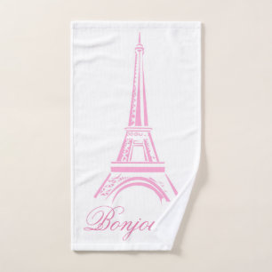 Paris Eiffelturm Frankreich Rosa Dekor Handtuch