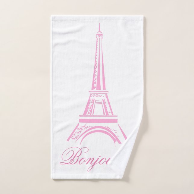 Paris Eiffelturm Frankreich Rosa Dekor Handtuch (Handtuch)