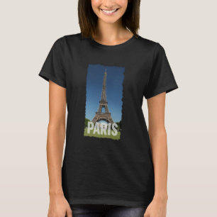 Paris Eiffelturm gebürsteter Druck T-Shirt