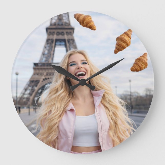 PARIS - EIFFELTURM GROßE WANDUHR (Vorderseite)