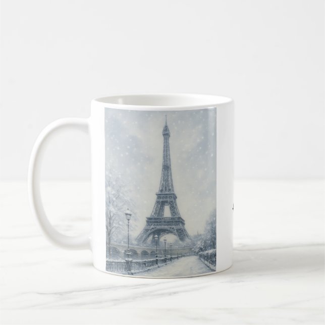 Paris Eiffelturm im Winter Kaffeetasse (Links)