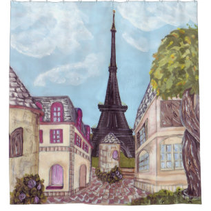 Paris Eiffelturm inspiriert Landschaftskunst Duschvorhang