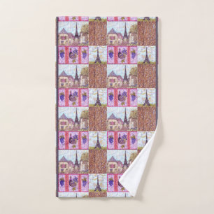 Paris-Eiffelturm inspiriert Pointillismus-Collage Handtuch