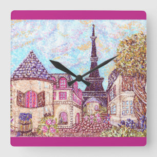 Paris Eiffelturm inspiriert Pointillismus Uhr