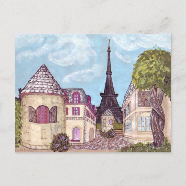 Paris, Eiffelturm Inspiriert Postkarte (Vorderseite)