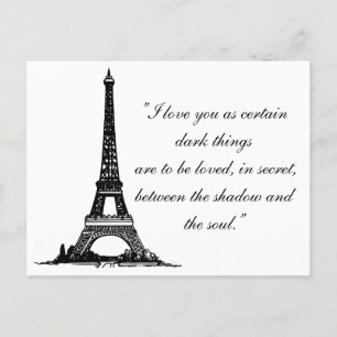 Paris Eiffelturm mit Liebe Postkarte