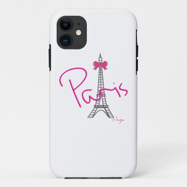 Paris Eiffelturm mit rosa Bug Case-Mate iPhone Hülle (Rückseite)
