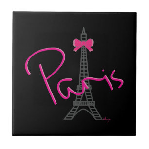 Paris Eiffelturm mit rosa Bug Fliese