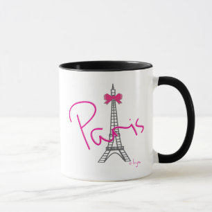 Paris Eiffelturm mit rosa Bug Tasse